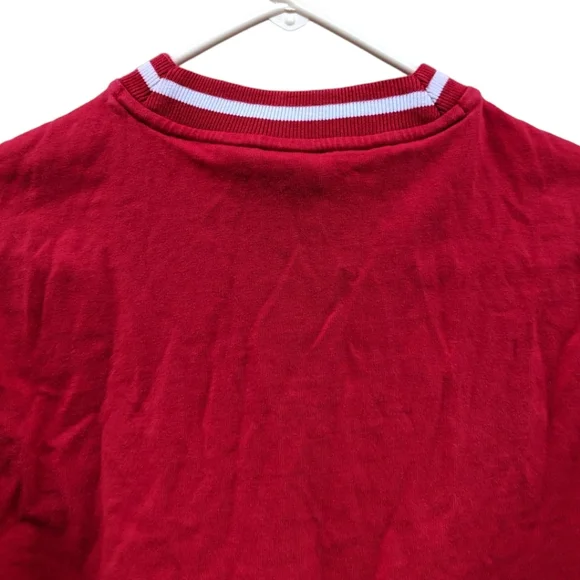 Red adidas cropped trefoil‎ logo tee shirt top Sz Small - Picture 7 of 9